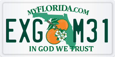 FL license plate EXGM31