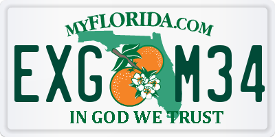 FL license plate EXGM34