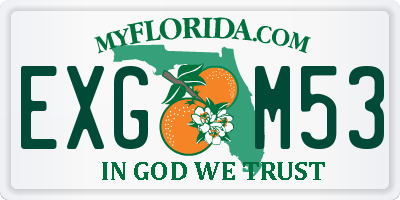 FL license plate EXGM53