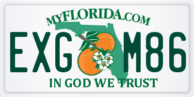 FL license plate EXGM86