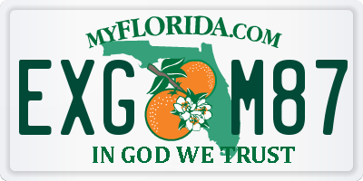 FL license plate EXGM87