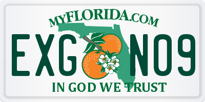 FL license plate EXGN09