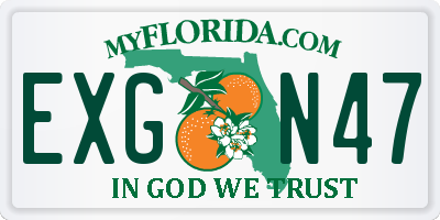 FL license plate EXGN47