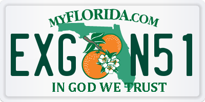 FL license plate EXGN51