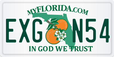 FL license plate EXGN54