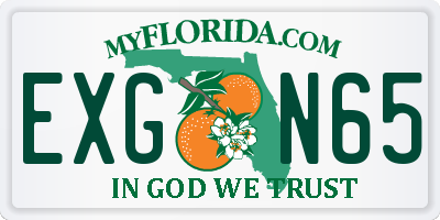 FL license plate EXGN65