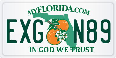 FL license plate EXGN89