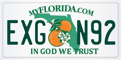 FL license plate EXGN92