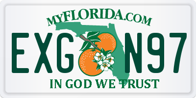 FL license plate EXGN97
