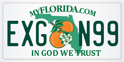 FL license plate EXGN99
