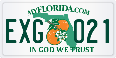 FL license plate EXGO21