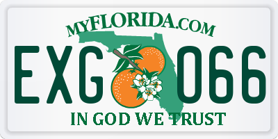 FL license plate EXGO66
