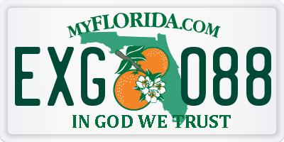 FL license plate EXGO88