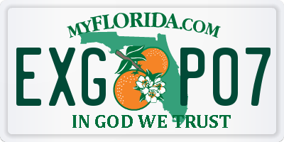 FL license plate EXGP07