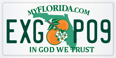 FL license plate EXGP09