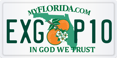 FL license plate EXGP10
