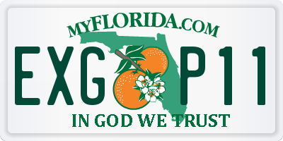 FL license plate EXGP11