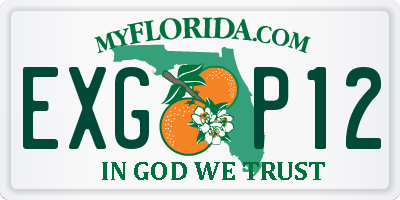 FL license plate EXGP12