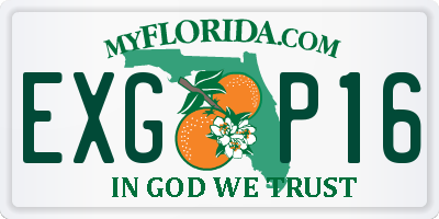 FL license plate EXGP16