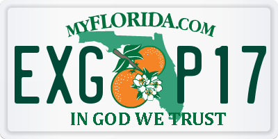 FL license plate EXGP17