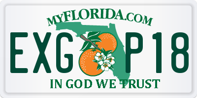 FL license plate EXGP18