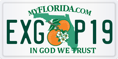 FL license plate EXGP19