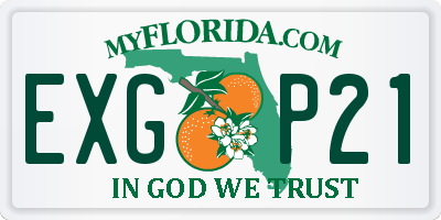 FL license plate EXGP21