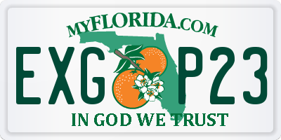 FL license plate EXGP23