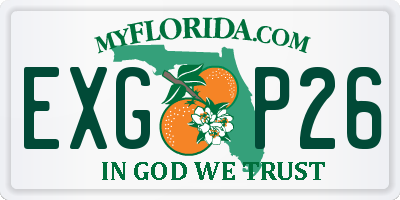 FL license plate EXGP26