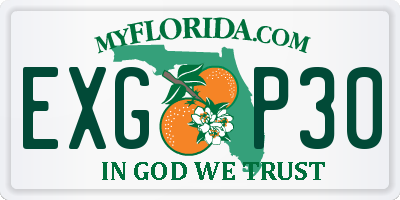 FL license plate EXGP30