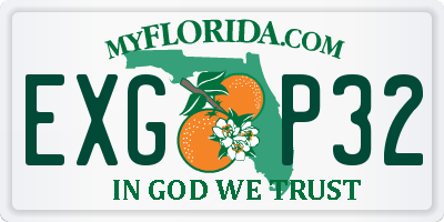 FL license plate EXGP32