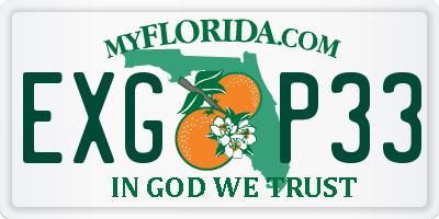 FL license plate EXGP33