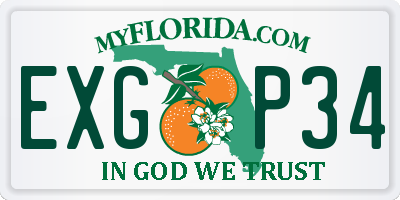 FL license plate EXGP34