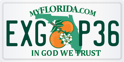 FL license plate EXGP36