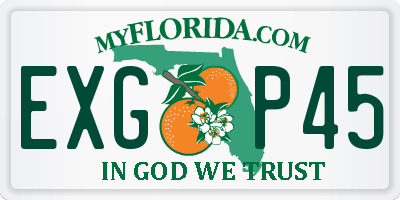 FL license plate EXGP45