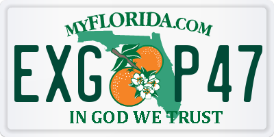 FL license plate EXGP47