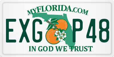 FL license plate EXGP48