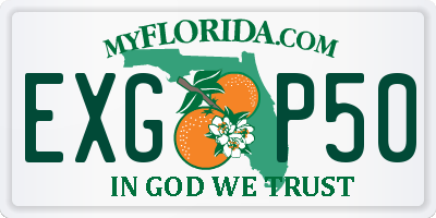 FL license plate EXGP50