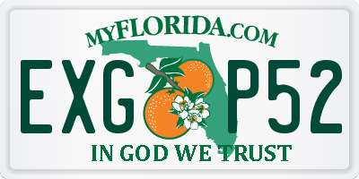 FL license plate EXGP52
