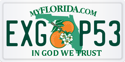 FL license plate EXGP53
