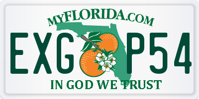 FL license plate EXGP54