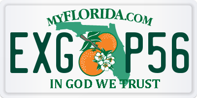 FL license plate EXGP56