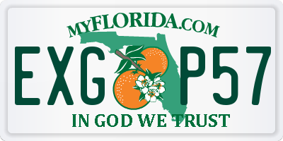 FL license plate EXGP57