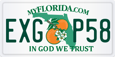 FL license plate EXGP58