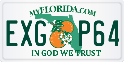 FL license plate EXGP64