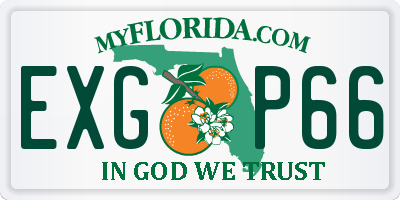 FL license plate EXGP66