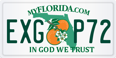FL license plate EXGP72