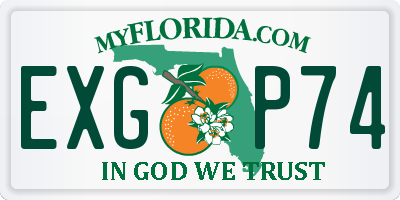 FL license plate EXGP74