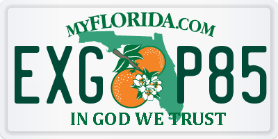 FL license plate EXGP85