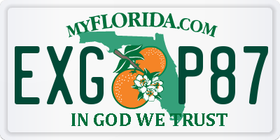 FL license plate EXGP87